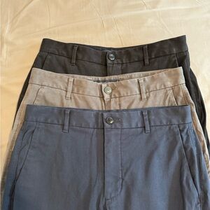 3 pairs Everlane Slim Fit Chinos 30x32- Navy Blue, Gray, Black